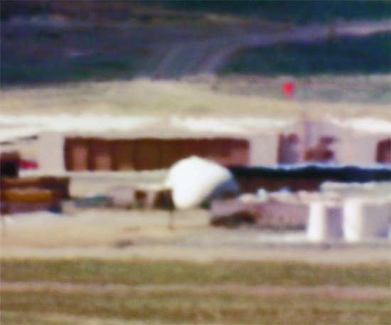 Large Hangars and Fuel Storage/Tonopah Test Range, NV/Distance ~18 miles/10:44 am