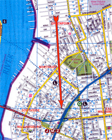 this shows the path of bellwether's migration from greenpoint to williamsburg