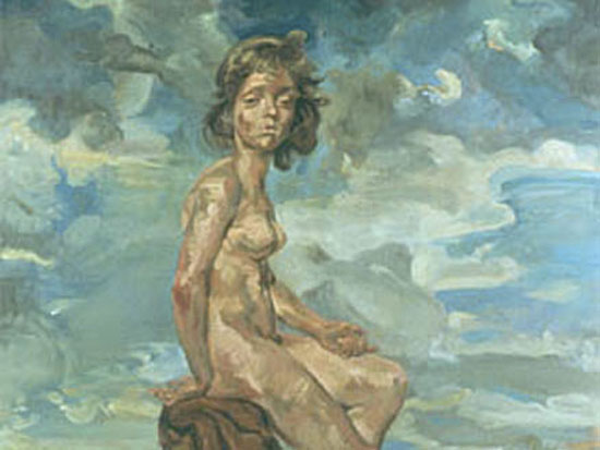 Catherine Howe, "The Spaniel," Oil on linen, 65 1/4 x 49 inches, 2000