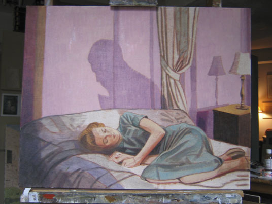 Duncan Hannah, "Nova Sleeping," Oil on canvas, 24 x 30 inches, 2005